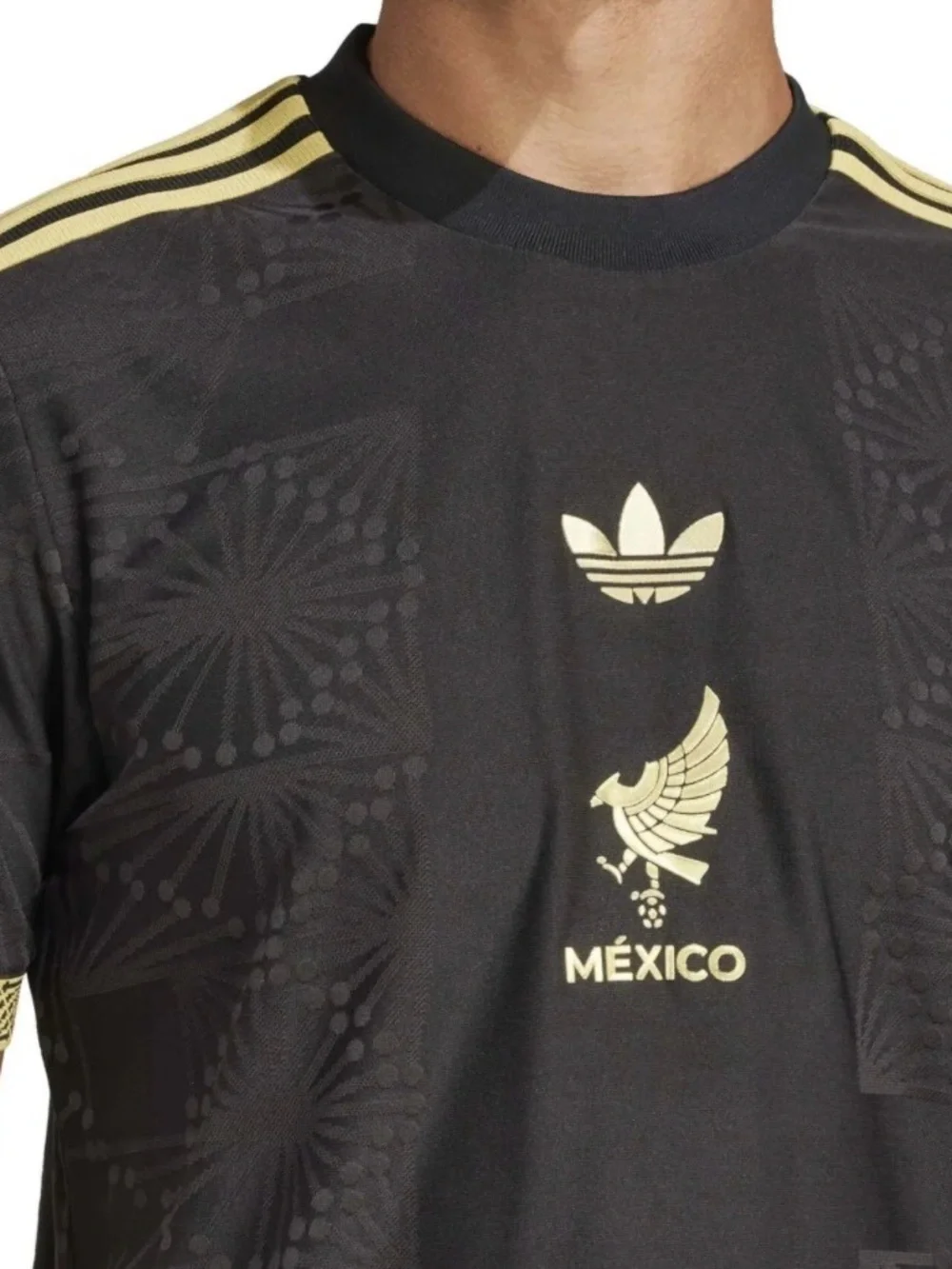 adidas RARE México de Oro Black and Gold Soccer Jersey NWT Small - Picture 5 of 9
